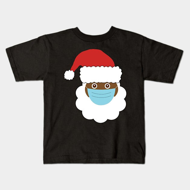 Black Santa With Mask Kids T-Shirt by blackartmattersshop